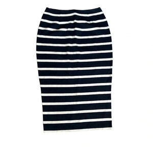 J. Crew Black and White 100% Cotton Knit Pencil Skirt NEW